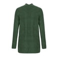 thumbnail image 4 of Wyobmus Womens Long Cardigan Sweaters Plus Size Knit Cardigan Solid Loose Long Sleeves Cable Knit Blouse Cardigan Coat Green, 4 of 6