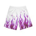thumbnail image 5 of Yaoyar Men's Flame Graphic Print Fun Dual Beach Shorts with Pocket Casual Summer Swim Beach Sports Shorts Fast-Drying Trousers,Purple,XL, 5 of 8
