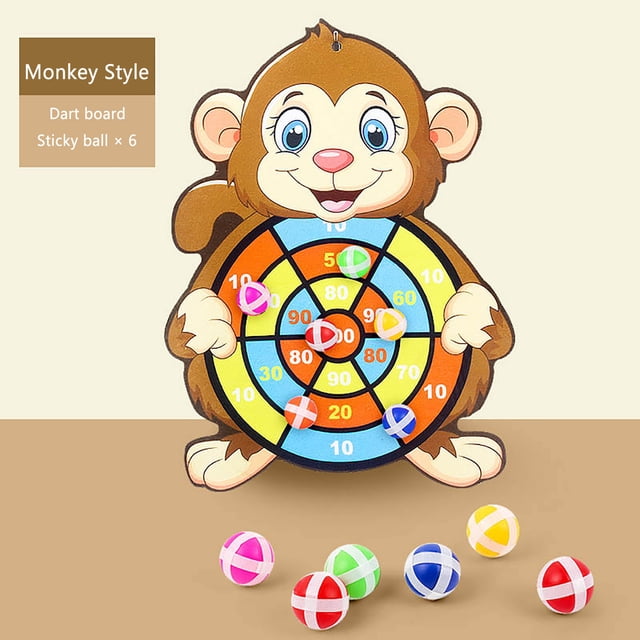 Outdoor Toys Children's Cartoon Sticky Target Ball Suction Cup Darts Target Indoor And Outdoor Throwing Sticky Ball Interactive Games Toys and Hobbies