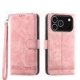 thumbnail image 3 of Wallet Case for iPhone 17 Pro Flip Phone Case with Card Slots, Cash Pocket, Kickstand, Magnetic Closure & Wrist Strap, TPU Soft Shell Cover Pink, 3 of 6