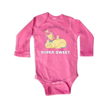 

Inktastic My Godfather Is Super Sweet Cotton Candy Lions Gift Baby Boy or Baby Girl Long Sleeve Bodysuit