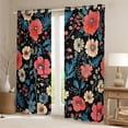 thumbnail image 2 of Manfei Retro Rustic Flower Curtains Pack of 2 (42x84 Each),Natural Plant Curtains Blackout,Pink Beige Floral Bedroom Curtains For Girls Kids,Super Cozy Room Decor, 2 of 6