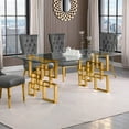 thumbnail image 1 of Heavenly Collection Glass Dining Table In Gold For Dining Area, 1 of 9