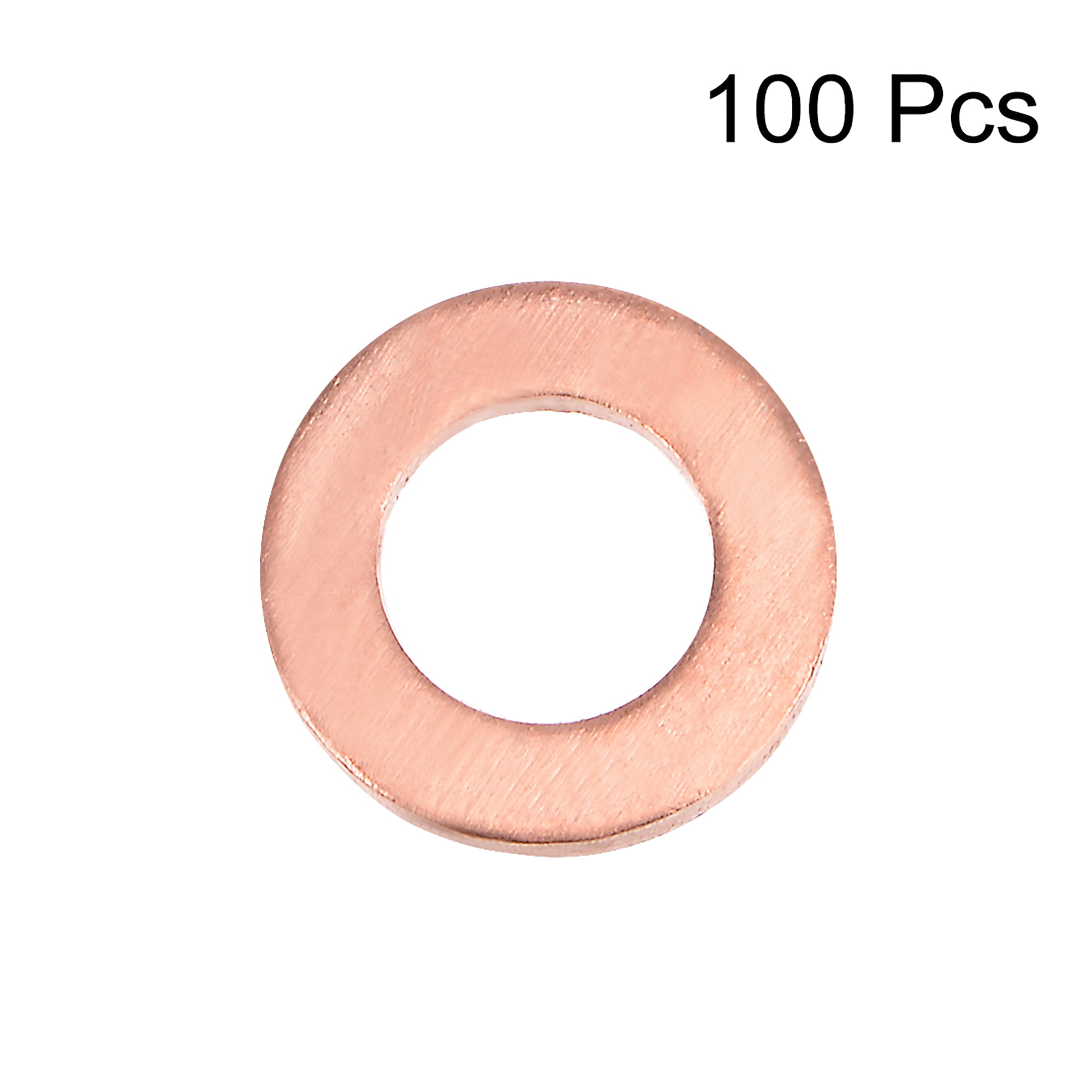 100Pcs 5mm x 9mm x 1mm Copper Flat Washer for Screw Bolt 