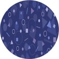 thumbnail image 1 of Ahgly Company Machine Washable Indoor Round Transitional Denim Dark Blue Area Rugs, 3' Round, 1 of 7