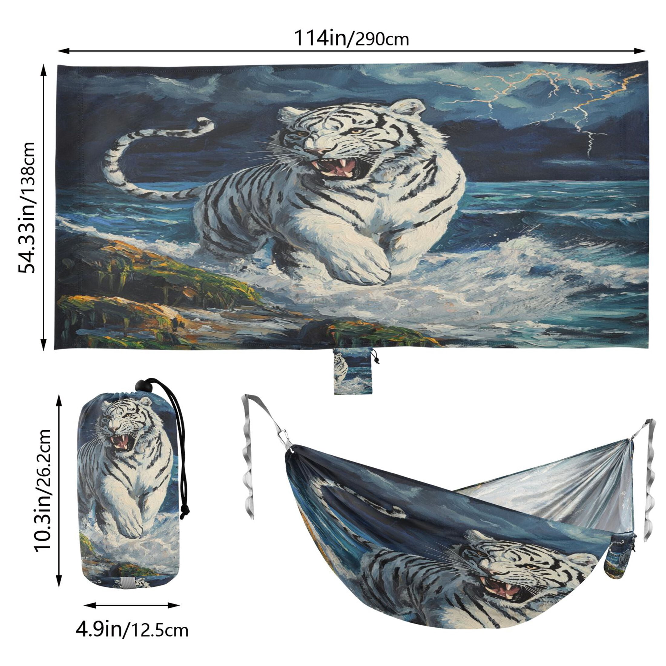 Hammock Camping Hammock Nylon Portable Hammock Travel Camping Hammock The Sea and The White Tiger
