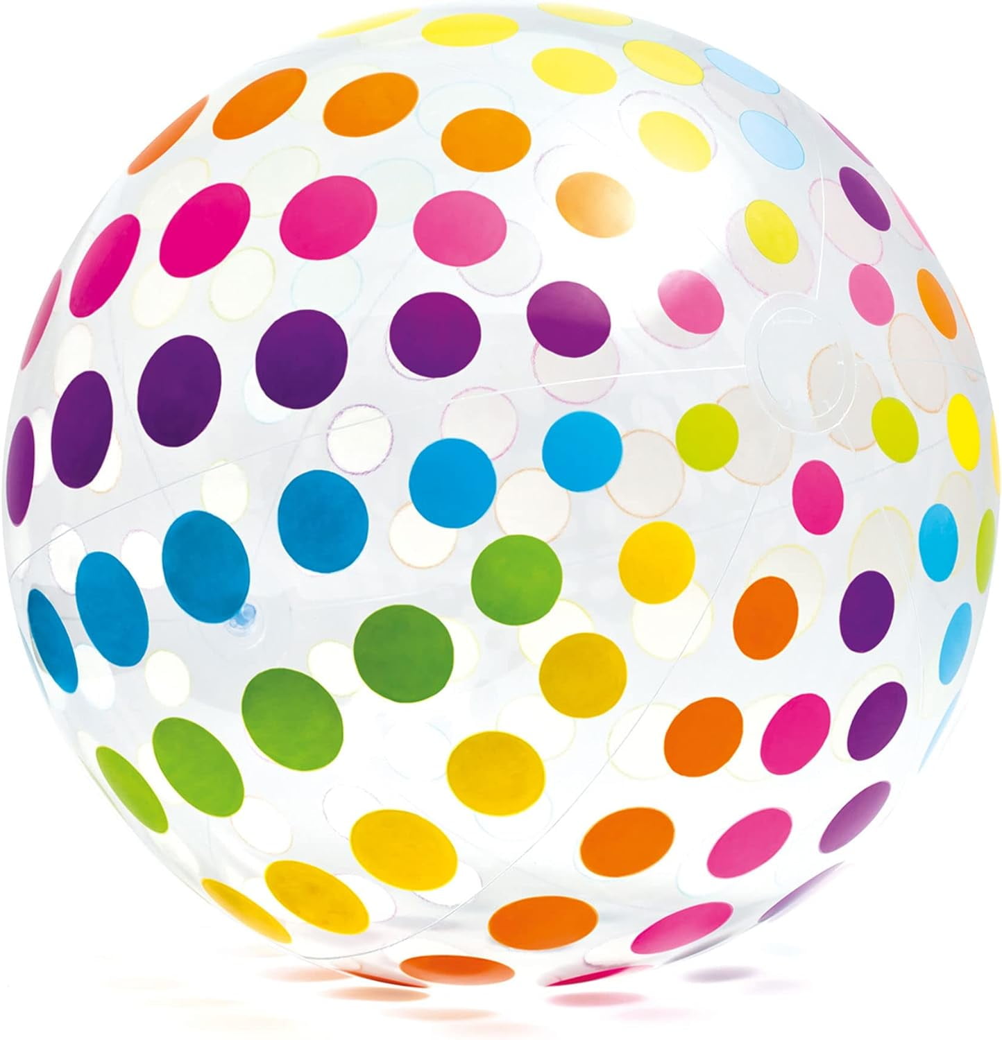 Intex Jumbo 42 Inflatable Giant Beach Ball Crystal Clear with Translucent Dots Blow Up PVC Material Walmart