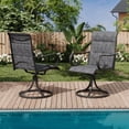 thumbnail image 6 of MELLCOM Patio Swivel Chair Set of 2, High Back Padded Textilene Outdoor Dining Chairs with E-Coating Metal Frame, All-Weather Outdoor Furniture Rocker for Backyard, Porch, Garden, Lawn, Grey, 6 of 8