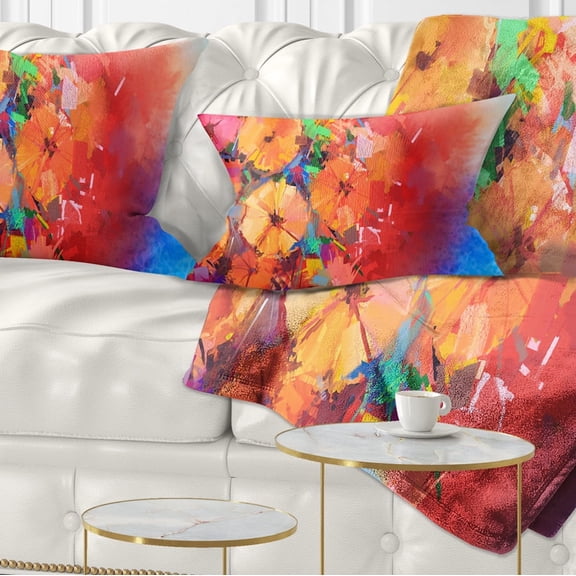 Designart Bouquet of Gerbera Flowers - Floral Throw Pillow - 12x20