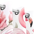 thumbnail image 3 of Flamingo Flowers Floral Leaves Blackout Curtain Panels 63x55in Drapes Privacy Assured for Living room Bedroom Bathroom 2 panels set, 3 of 5