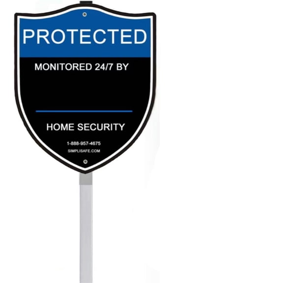 1 Pack Yard Sign with 5 Window Stickers Compatible for Simplisafe Home Security System, 9" x 11" Simplisafe Aluminum Sign with 28" Metal Stake, Alarm Security