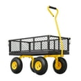 thumbnail image 2 of 500 Lbs Steel Garden Cart, Heavy Duty Pullable Cart with Wheels for Garden, Metal Yard Utility Wagon with 10" All Terrain Tires, Removable Mesh Sides and 180° Rotating Handle, 2 of 8
