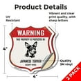 thumbnail image 2 of Warning This Property is Protected by Japanese Terrier (2 Pack) 4 inch X 4 inch Shield Shaped Heavy Duty 3.2 mil Vinyl Decals Weather Resistant Made in the USA, 2 of 5