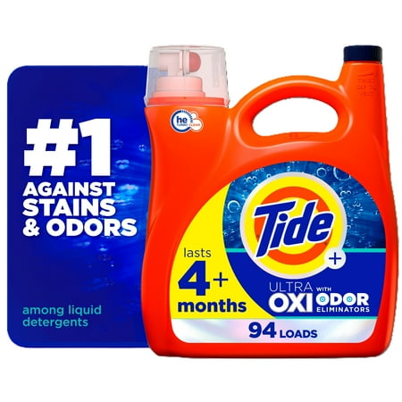 Tide Ultra Oxi With Odor Eliminators Liquid Laundry Detergent, 94 Loads, 132 Fl Oz