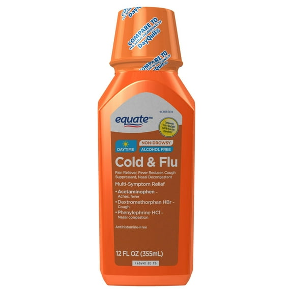 Equate Daytime Cold and Flu Relief, Liquid Cold Medicine, 12 fl oz