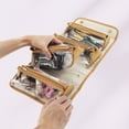 thumbnail image 4 of Bolsas de Maquillaje Desmontables Únicas 4 en 1 Bolsa de Cosméticos Desmontable Bolsa de Aseo Colgante para Mujeres Marrón, 4 of 7