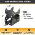 thumbnail image 2 of CondoMounts Wall Mount for Console, TV, Cable Box, Router | Adjustable 0.7"-2.8", 11lbs, Black, 2 of 9