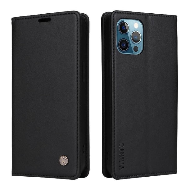 Funda para iPhone 12 Pro Max Estuche de Cuero PU Tipo Cartera con Ranuras para Tarjetas y Cierre Magnético