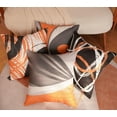 thumbnail image 4 of Set of 4 Throw Pillow Covers Modern Abstract Orange Stripes Gray Black White Acrylic Bold Grey Decorative Pillow Cases Home Decor Square 20x20 Inches Pillowcases, 4 of 6