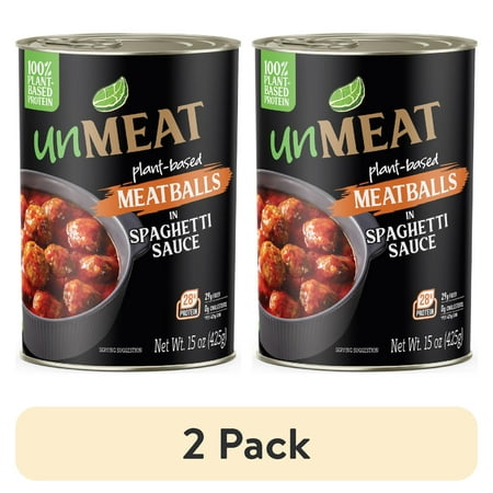 (2 pack) unMEAT Plant-Based Meatballs In Spaghetti Sauce, 15oz Can