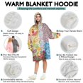 thumbnail image 5 of Wearable Oversized Blanket,Pioneer Flower Floral Print Pattern Wearable Blanket Hoodie for Adults,Cozy Hooded Blankets with Super Pockets,Super Warm Fuzzy Pullover for Women & Men, 5 of 6