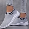 thumbnail image 3 of Rokment Womens Slip on Socks Running Walking Jogging Shoes Comfortable Mesh Memory Foam Cross-Training Driving Hiking Workout Tennis Nursing Sneakers Light Gray Size 7, 3 of 5