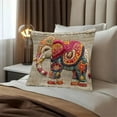 thumbnail image 4 of Aodebiao Colorful Elephant Print Pillow Cover Decorative Throw Pillowcase with Zipper Soft Accent Pillow for Sofa Bed Living Room Home Decor Bohemian Style Pillow Cover, 4 of 7