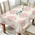 thumbnail image 5 of 60x90 Inch Tablecloth Polyester Square Tablecloth for Home Kitchen Dinner Decor Cream Vintage Pattern, 5 of 9