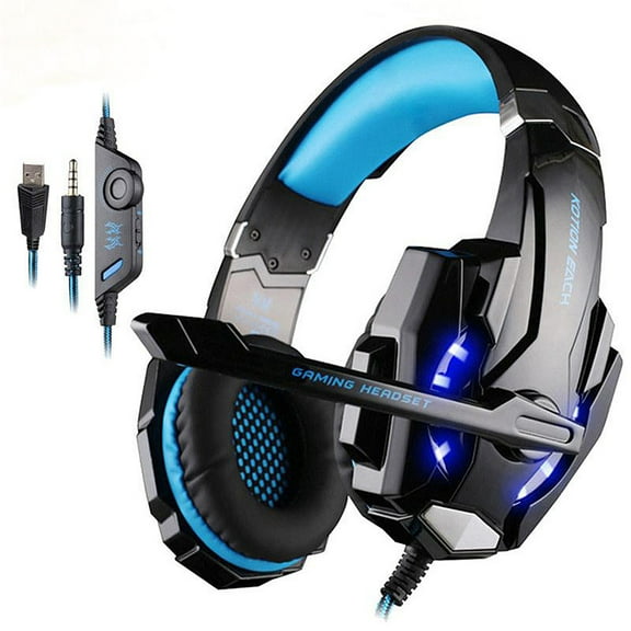 G9000 Gaming Headset Deep Bass Stereo Game Esports Headphone with Microphone LED Light 3.5mm USB for Laptop PC Gamer