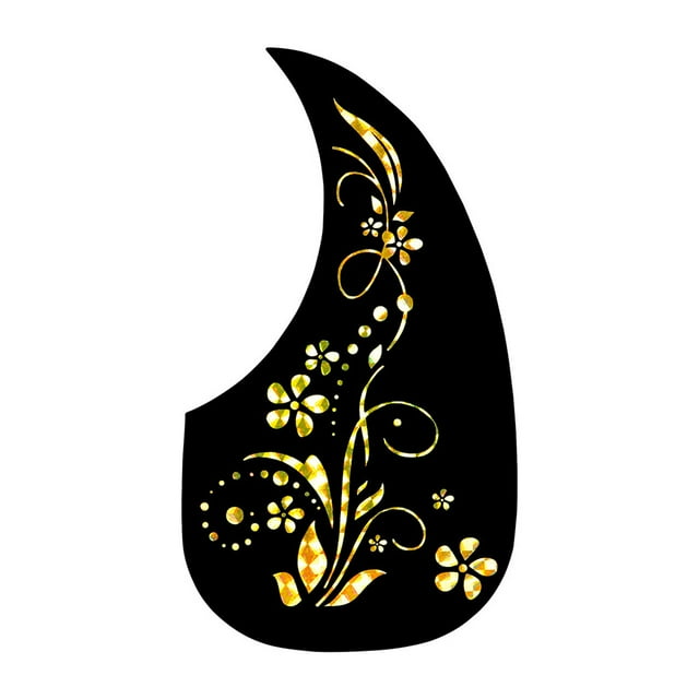 10 Pcs Autocollant de Protection Paster Exquis Instruments Accessoires Anti-Rayures Couverture Anti-Poussière Résistance à l'Usure Guitare Fournit Arbre Noir / Or