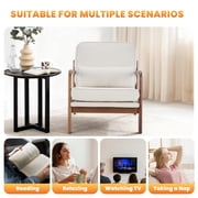 EDX Mid Century Modern Accent Chair, Comfy Fabric Living Room Chairs with Solid Wood Frame, Lounge Reading Armchair, Easy Assembly