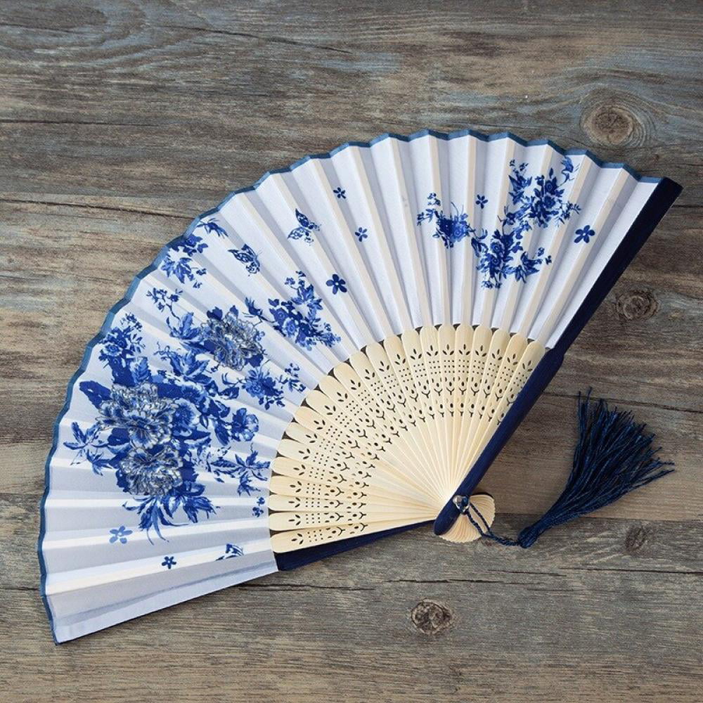 Silk Traditional Chinese Calligraphy Folding Hand Fan Bag/Holder/Pouch/Case 