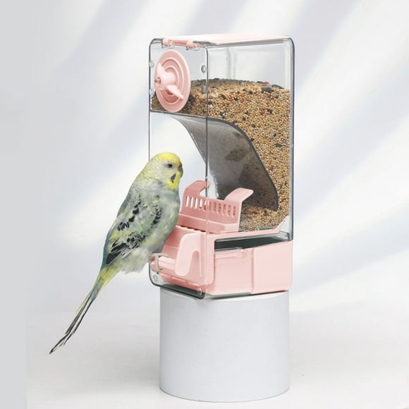 Mangeoire de Cage pour Oiseaux Sans Dégâts Mangeoire Automatique pour Oiseaux Grande Capacité Distributeur d'Alimentation Automatique pour Oiseaux Sans Dégâts Facile à Nettoyer Mangeoire de Cage Automatique Mangeoire pour Colibris pour Fenêtre Aspiration Cage de Voyage Mangeoires Solaires pour