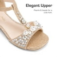 thumbnail image 2 of BURUDANI Girls Dress Sandals with Ankle Strap T-Strap Low Heel Pumps for Little & Big Kids, 2 of 6