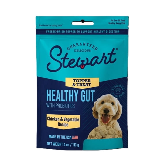 Stewart Freeze Dried Dog Food Topper Chicken & Vegetable (Healthy Gut) - 4 oz. Pouch