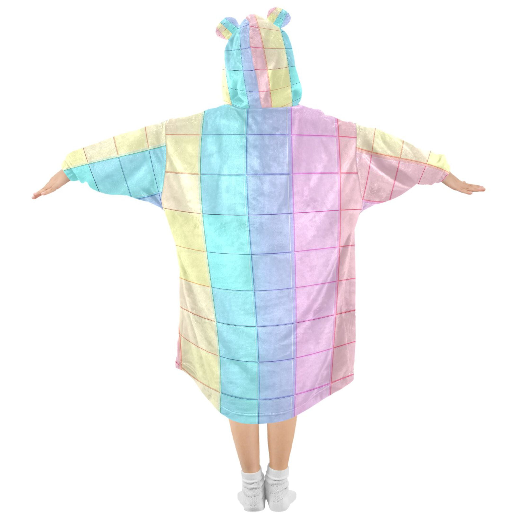joogoo Wearable Blanket Hoodie for Checkered Plaid-a6 Flannel Sherpa Pocket 3-14 YR S