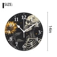 thumbnail image 2 of 14 Inch Wall Clock Battery Operated Silent Clock Decorative for Office, Kitchen, Outdoor, Living Room，Skeletons Hands Holding Sunflowers Chic, 2 of 4