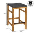 thumbnail image 4 of JONATHAN Y Armand Coastal Acacia Wood Backless Outdoor Counter Stools with Woven Rope Seat, Set of 2 for Patio, Kitchen and Backyard, Teak Brown and Gray CSL1201B-SET2, 4 of 8