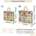 thumbnail image 2 of FORMRS Womens Corduroy Tote Bag Crossbody Shoulder Handbag with Pocket, Beige Floral, 2 of 7