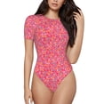 thumbnail image 1 of Balery Colorful Sprinkles Donuts Body de cuello redondo de manga corta para mujer Tops de manga corta Tops básicos-Medium, 1 of 7