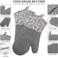 thumbnail image 3 of Silicone Oven Gloves, Heat Resistant Barbecue Gloves 1 Pair and 2 Pot Holders, Perfect for Grill BBQ Kitchen Oven Cooking (Gray), 3 of 5