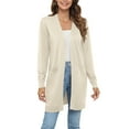thumbnail image 3 of Uvplove Womens Classic Draped Long Sleeve Open Front Casual Knit Sweater Cardigan,Apricot,XXL,S-2XL, 3 of 9