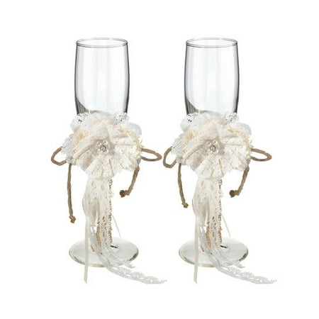 Lillian Rose Toasting Glasses - Lillian Rose Burlap Toasting Glasses