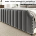 thumbnail image 6 of ChaoLink King Bed Frame, Upholstered Platform Bed with Tall Headboard, Velvet Vertical Channel Tufted, Nailhead Trim, No Box Spring Needed, Easy Assembly,, 6 of 7