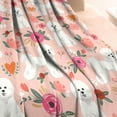 thumbnail image 3 of Pink Bichon Frise and Flower Blanket,Comfortable Soft Flannel Throw Blanket,All Season,Warm Lightweight Blankets for Sofa Bed Couch Living Room Chair,40"x50", 3 of 4