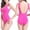 Hot Pink, variant on ZZwxWA Womens Belly Control One Piece Swimsuit - Push Up Bathing Suit Full Coverage Slimming Swimwear Backless Solid Color Beachwear