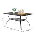 thumbnail image 3 of Outdoor Bar Height Dining Table, 59" Patio Bar Table, Rectangle Metal Steel Bar Table with Umbrella Hole for Patio, Garden, Yard, Balcony, Poolside, Black, 3 of 9