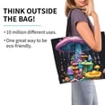 thumbnail image 2 of Pofeuu Colorful Mushroom Print Reusable Grocery Bags - Washable, Foldable, Packable Tote, Large Handles, Heavy Duty, Zippered Top Pouch, 2 of 8