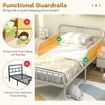 thumbnail image 7 of Infans Twin Size Metal Bed Frame Modern Platform Bed with Safety Guardrails Headboard, 7 of 7