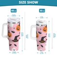 thumbnail image 6 of Yayeee 40oz Stainless Steel Tumbler with Straw and Handle Double-Wall Insulated Travel Water Bottle, Pink Halloween Ghosts, 6 of 8